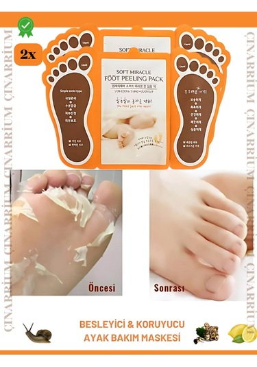 Ayak Peeling Maskesi 2 Li Soyulma Etkili, Ölü Deri Temizleyici Ve Pürüzsüzleştirici Bakım