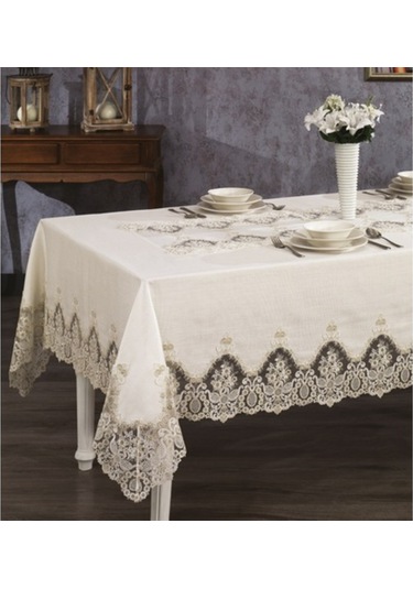 Nazik Home Lisa Masa Örtüsü Bej