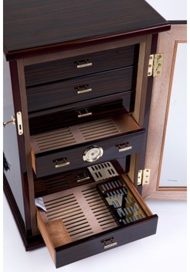 Parmida Humidor / Yedi Çekmeceli Puro Saklama Kutusu - Kahverengi 0185