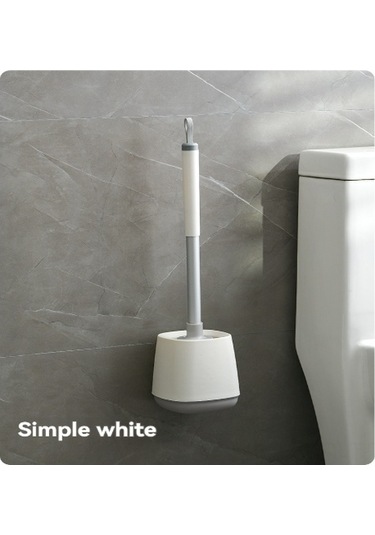 Yunboo Beyaz Silikon Tuvalet Fırçası - Esnek Tpr Temizleme Aracı, Ergonomik Tasarım, Sabit Tutucu Ve Yapıştırıcı Şerit İçerir Beyaz