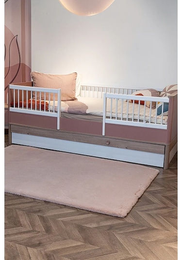 Apex Polo 8704 Pembe Peluş Düz Şekilli Halı Pembe
