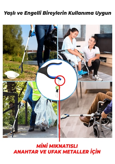Çöp Toplama Aparatı Kıskacı Ve Yaşlı Engelli Uzanma Kıskacı - Çubuk Atık Yaprak İzmarit Toplama