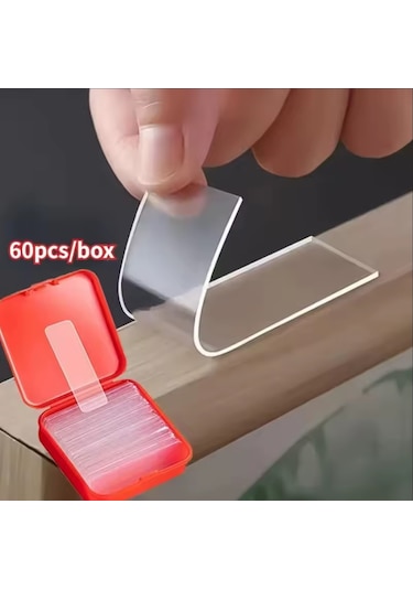 1.4 Cm - 4.5 Cm 60 Adet Kaliteli Çift Taraflı Bant Halı Tablo Resim Yapıştırma Bandı