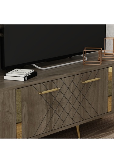 Getas Tv Stand Ceviz-gold Ceviz