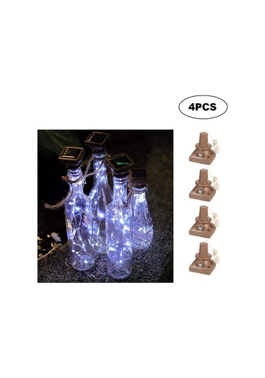 Soulader Güneş Enerjili Kare Şarap Şişesi Bahçe Aydınlatma Dekorasyon 1 Metre Bakır Renk Çok Renkli