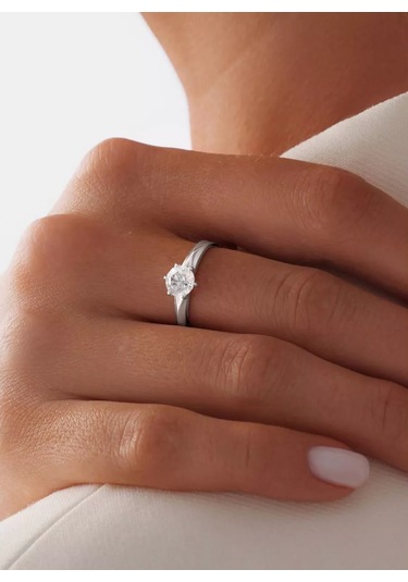 Main Dizzain Pırlantalı Gümüş Mücevher Yüzük 161930762 Beyaz