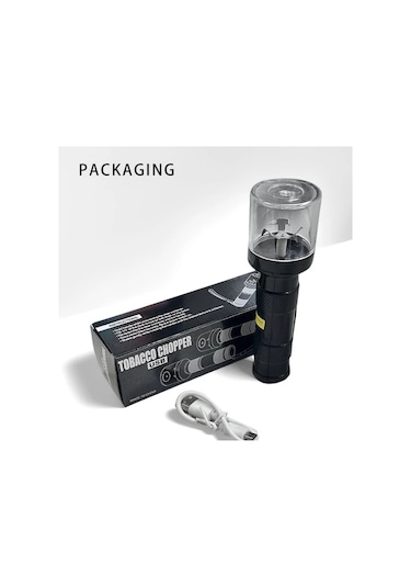 Elmpaly Alaşımlı Şarjlı Cep Tütün Değirmeni 3 Bölmeli Taşınabilir Baharat Öğütücü