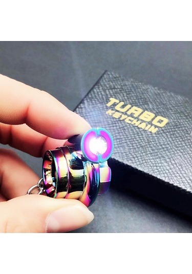 Yaleker Led Işıkli Metal Turbo Anahtarlık - Şık Ve Dayanıklı Araç Aksesuarı Çanta---renk