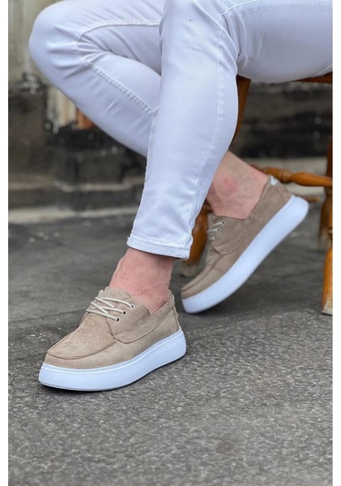 Terzi Bey Tb508 Bej Süet Ortopedik Taban Erkek Casual Ayakkabı Bej
