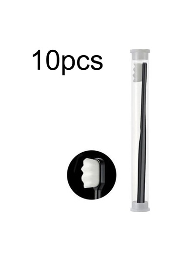 Sones 10 Adet Nano İpek Yumuşak Kıl Bağımsız Paketleme Taşınabilir Çift Diş Fırçası, Özellikler: Siyah Dalga