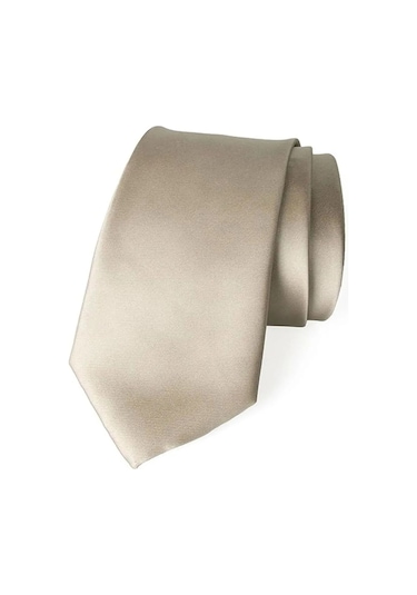 Tezzgelsin Erkek Saten Kravat ve Mendil Set Şampanya