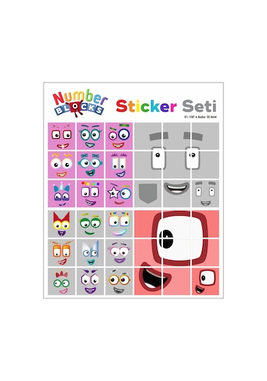 Number Blocks Matematik Eğitici Birim Küp Snapcubes /81-100 Sticker 36 Pcs