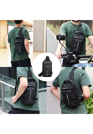 Mufunye Erkek Usb Şarjlı Sırt Çantası, Su Geçirmez Nylon, Çoklu Cep Ve Taşıma Seçenekleri, Spor Ve Seyahat İçin Siyah Siyah