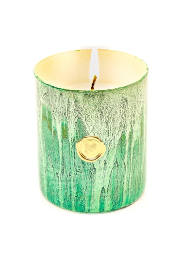 Yeşil Batik Desenli Cam Bardak Mumluk Ve Tealight Seti