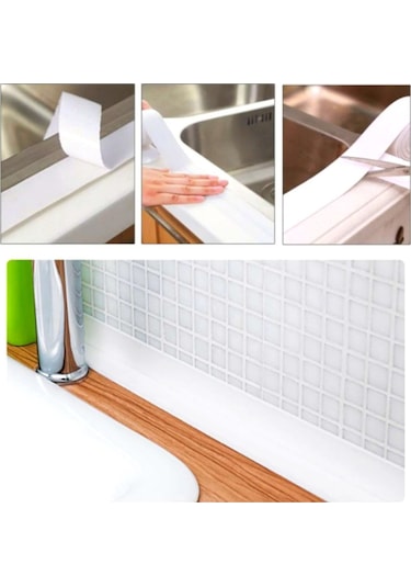 Buffer Gri Su Sızdırmaz Banyo Mutfak Lavabo Izolasyon Şerit Bant (443243545)