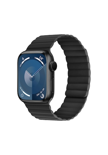 Watch 10 46mm Kordon Raptic Magnetik Tak Çıkar Silikon Strap Kayış Siyah