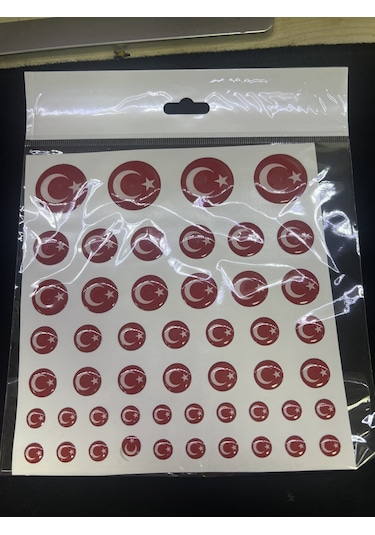 Türk Bayrağı Damla Silikon Sticker