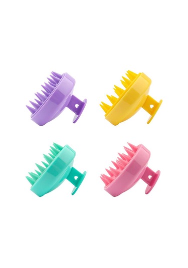 Silikon Masaj Tarak Duş Fırçası Şampuan Araçları Kafa Temiz Bakım Saç Silikon Şampuan Fırçası Kuaförlük Aracı