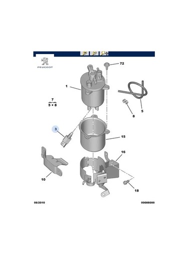 Mazot Filtre Kutu Müşürü 206-307 Dv6ted Peugeot 5m5q9j308aa/ Cıtroen 1913.11