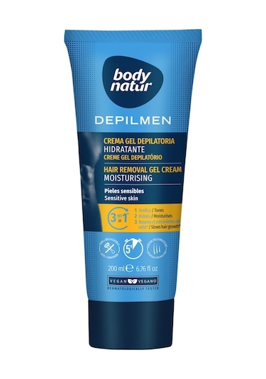 Body Natur Depilmen Hassas Ciltler için Tüm Vücut Erkek Tüy Dökücü Krem 200 ML