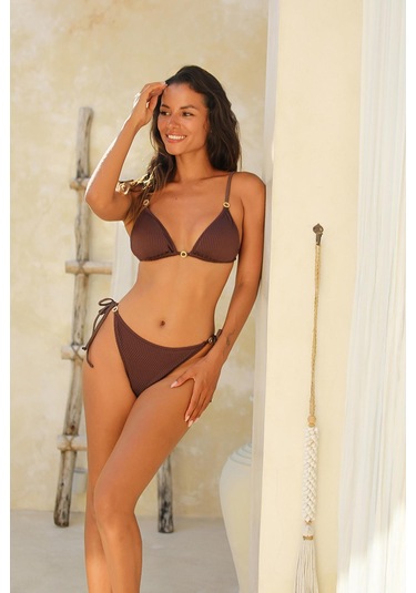 Assos Mocha Dolgusuz Çıkarılabilir Pedli Üçgen Bikini Üst Kahverengi