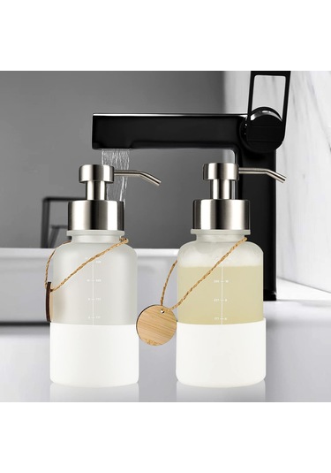 Roetell Cam Köpük Sabunluk, Paslanmaz Çelik Pompalı Sabun