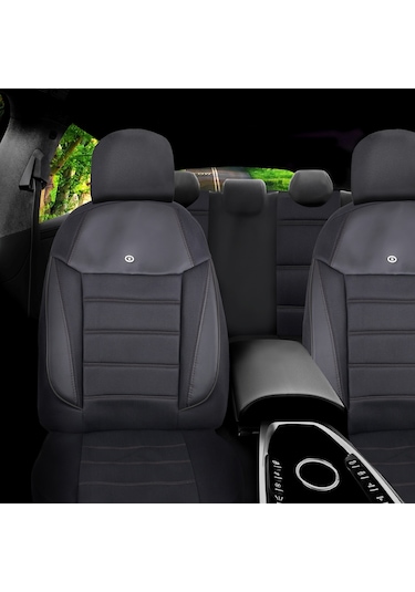 Audi A Serisi Araçlara Uyumlu Oto Koltuk Kılıfı Seti - Yıldız Serisi Siyah