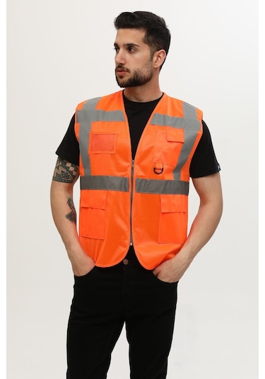 Uniprom Yelek Yönetici Ikaz Yeleği Reflektörlü Neon Turuncu