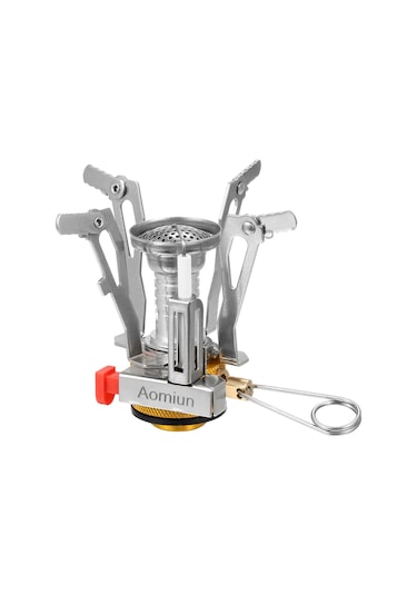 Aomiun-aomiun Mini Kamp Gaz Sobası Sırt Çantası Piezo Ateşleme,y25070 Gümüş