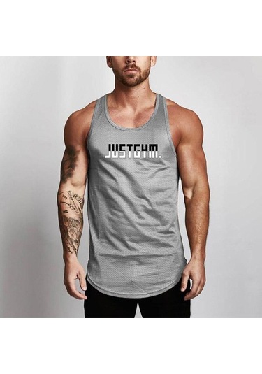 Gri Muscleguys Yaz Erkek Kolsuz Fitness Yeleği Antrenman Koşu Sporları Rahat Nefes Alabilen Atlet Üstleri Gri Gri Muscleguys Yaz Erkek Kolsuz Fitness Yeleği Antrenman Koşu Sporları Rahat Nefes Alabilen Atlet Üstleri Gri
