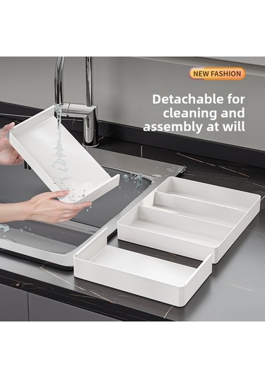 Youtek Mutfak Çekmecesi İçin Bölümlü Organizer, Ayrı Bölmeli Plastik Depolama Kutusu, Temiz Ve Düzenli Malzeme Saklama, Ev Kullanıma Uygun Diğer