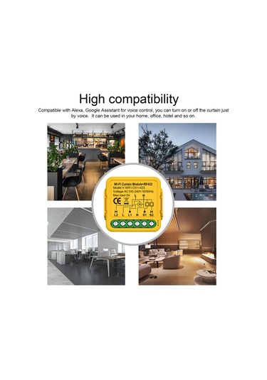 Geeksen Tuya Wıfı 433 Akıllı Perde Modülü - Alexa/google Uyumlu Ses Kontrollü Motorlu Panjur Ve St