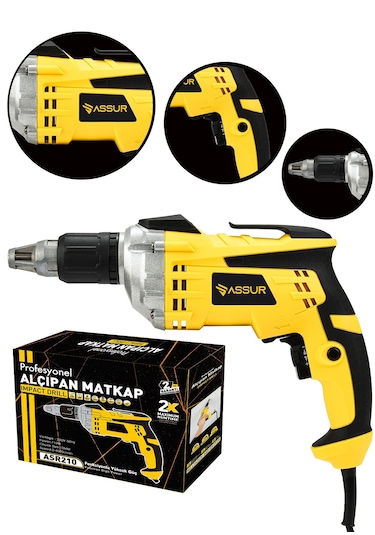 Assur ASR210 710W 90Nm Alçıpan Vidalama Sarı