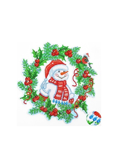 Fortunelane Noel Ayıracı El Yapımı Pırlanta Boyama Gölgesi 23x23cm - Dz646 Pırlanta Takımıyla Renkli Dekorasyon Çok Renkli