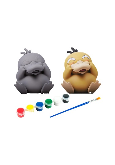 Psyduck Pokemon Kendi Biblonu Kendin Boya Seti - 3 Boyutlu Sevimli Biblolar + 5 Akrilik Boya Ve Fırça Seti 1 Adet
