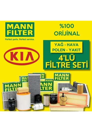 Kia Rio 1.5 Crdi Mann-Filter Filtre Bakım Seti 2005-2011