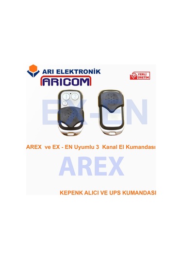 Arex  Ex-En Uyumlu  Kepenk Ups Ve Alıcı Kumandası 3 Tuşlu