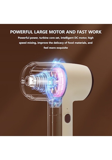 Sones Kablosuz Mini Elde Taşınabilir Çok Fonksiyonlu Elektrikli Karıştırma Mikseri, Renk: Çift Çubuk Bej Diğer