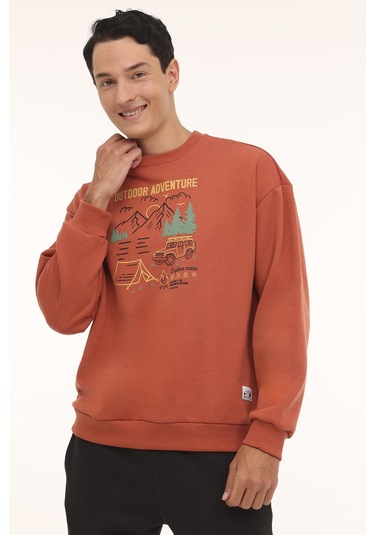 Kinetix Ml Fıre 16otd103 4pr Kiremit Erkek Sweatshirt Kırmızı