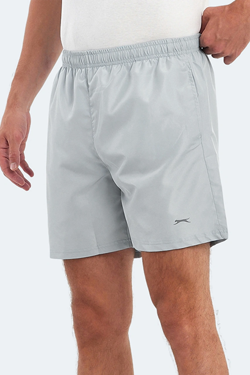 Slazenger Rabı 2 Li Set Erkek Cepli Deniz Şortu Gri - Kırmızı Mayo Gri - Kırmızı