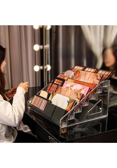 Suntek Akrilik Oje Sergileme Rafı Makyaj Tutucu Şeffaf 7-kat