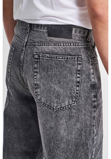 Itsbasic Erkek Füme Renk 4w5-14 Loose Fit %100 Koton Denim Jean