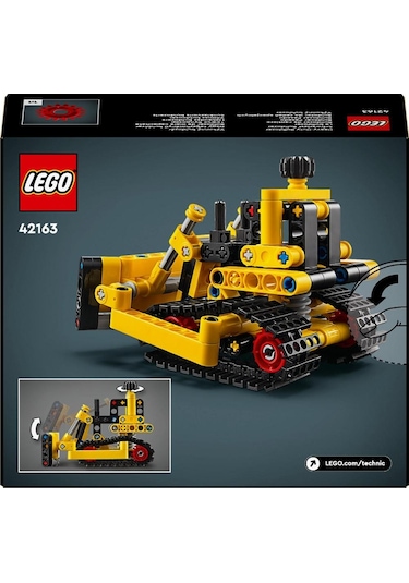 LEGO® Technic Ağır İş Buldozeri 42163 7+ İnşaat Aracı İçeren Yaratıcı Oyuncak Yapım Seti - 195 Parça