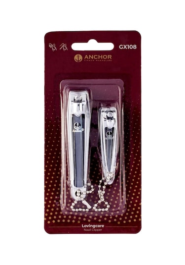 Anchor Çift Renkli Katelalı Tırnak Makası Seti 2 Li Siyah (GX108) GKH