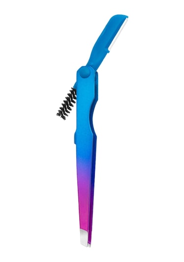 Homyl Kaş Cımbızı Paslanmaz Alet 4mm Düz Uçlu Cımbız Çok Mavi Mor