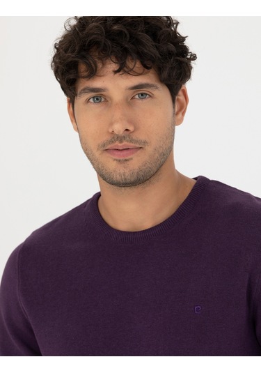 Pierre Cardin Erkek Mor Triko Kazak 50270179-vr038 Mor