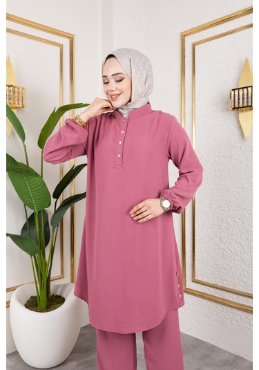 Aerobin Kumaş İkili Takım - Gül Kurusu / T0109 Gül Kurusu Çok Renkli