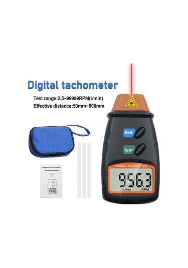 Ebitda Kullanımı Kolay Taşınabilir Dijital Dönüş Hızı Ölçer Led Ekranlı Otomatik Ölçüm Geniş Kullanım Alanı Siyah Siyah