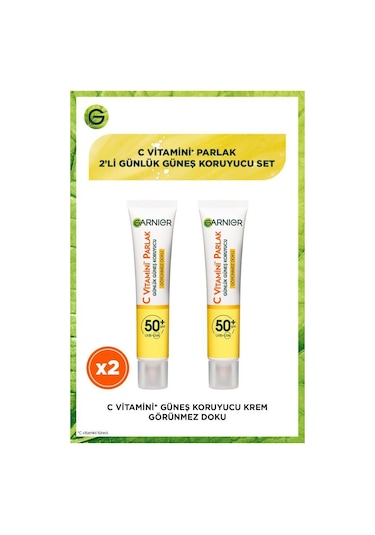 Garnier C Vitamini Parlak Fluid Koruyucu Yüz Güneş Kremi SPF50+ 2 x 40 ML