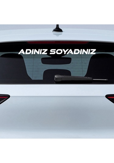 Ad Soyad Sticker - İsim Sticker - İsim Soyisim Sticker - Oto Sticker - Araba Sticker - 50cm - Beyaz